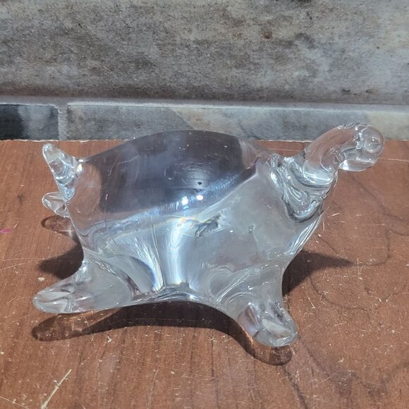 Other - Clear Hand Blown Art Glass Sea Turtle Paperweight